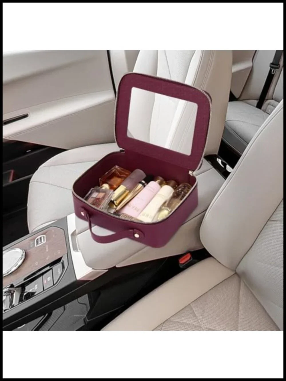 Clear Cosmetic Bag Waterproof PU Travel Makeup Organizer with Zipper TSA
